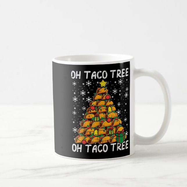 Tacos Christmas Tree Funny Xmas Foodie Mexican Men Coffee Mug (Right)