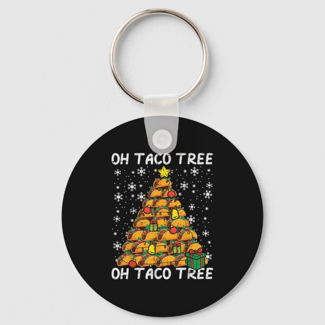 Tacos Christmas Tree Funny Xmas Foodie Mexican Men Key Ring (Front)
