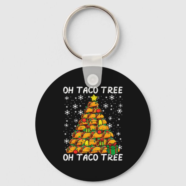 Tacos Christmas Tree Funny Xmas Foodie Mexican Men Key Ring (Front)