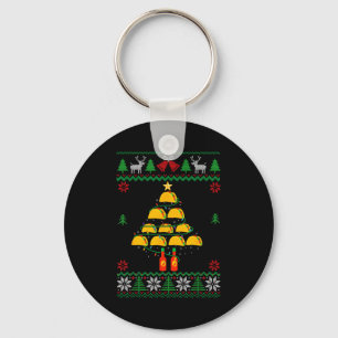 Tacos Christmas Tree Ugly Sweater Christmas Family Key Ring