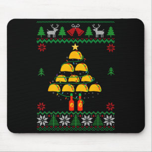 Tacos Christmas Tree Ugly Sweater Christmas Family Mouse Pad