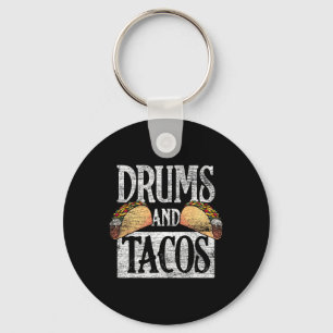 Tacos Cinco De Mayo Music Drummer Drums Key Ring
