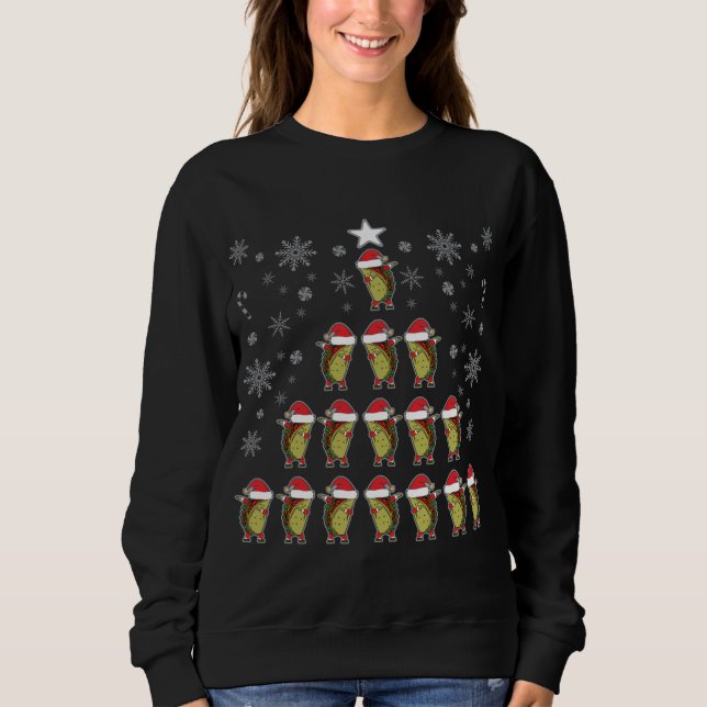 Tacos Dapping Christmas Tree Snowflakes and Candy  Sweatshirt (Front)