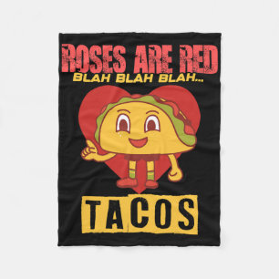Tacos Funny Valentine Day Food Lover Gift Fleece Blanket