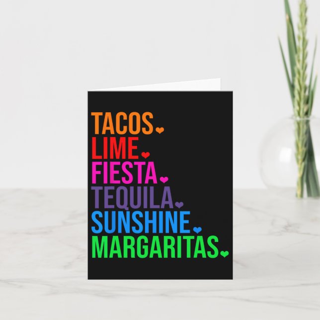 Tacos Lime Fiesta Tequila Cinco De Mayo Gift  Card (Front)