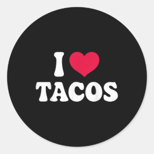 Tacos Lover Heart Tacos Funny Taco Tuesday Gift Classic Round Sticker