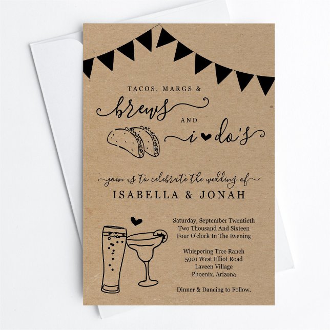 Tacos Margs Brews And I Dos Wedding Invitation (Creator Uploaded)