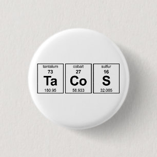 TaCoS Periodic Table 3 Cm Round Badge