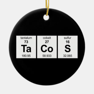 TaCoS Periodic Table Ceramic Ornament