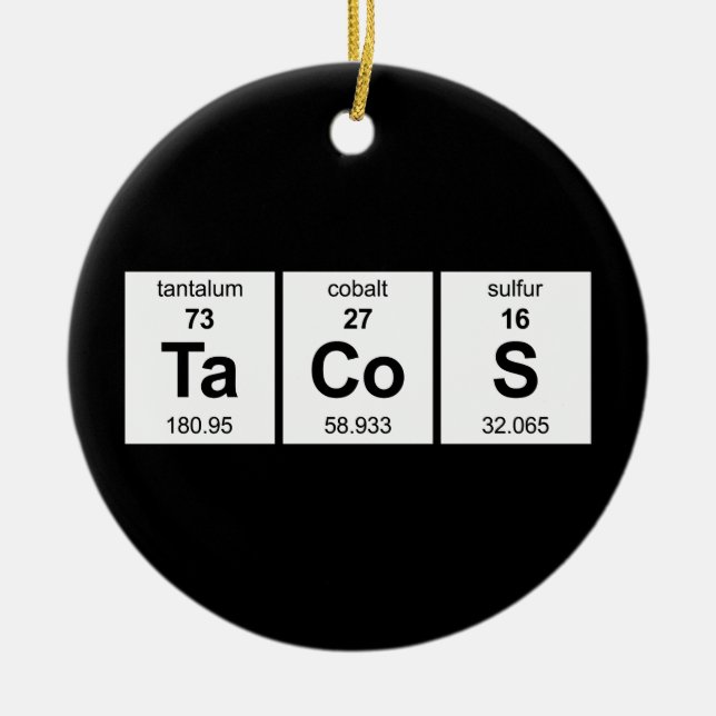 TaCoS Periodic Table Ceramic Ornament (Front)