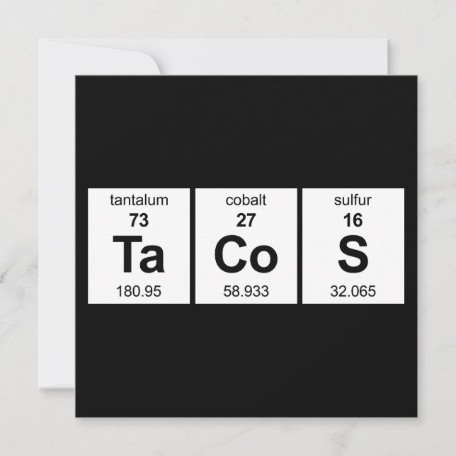 TaCoS Periodic Table Invitation (Front)