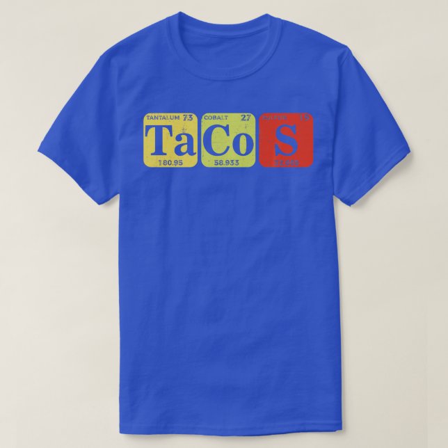 Tacos Periodic Table Mexican Food Science Nerds Ta T-Shirt (Design Front)