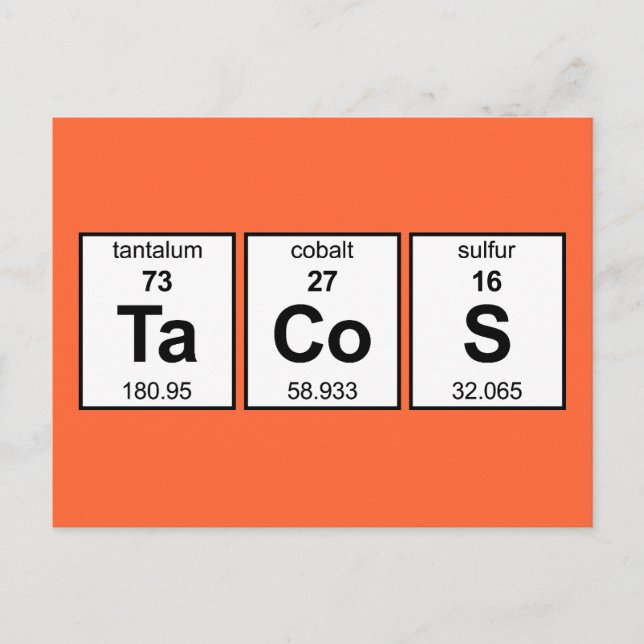 TaCoS Periodic Table Postcard (Front)