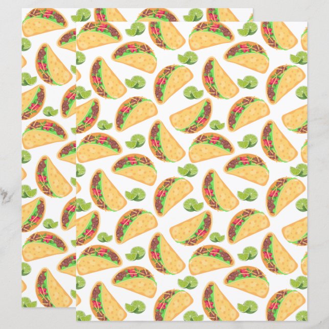 Tacos Scrapbook Paper (Front/Back)