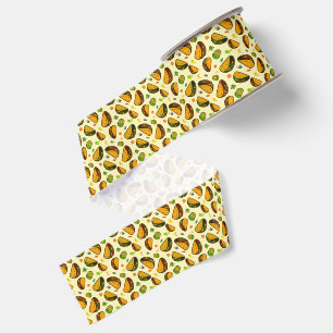 Tacos Seamless Pattern Grosgrain Ribbon