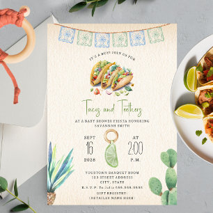 Tacos & Teethers Boy Baby Shower Fiesta  Invitation
