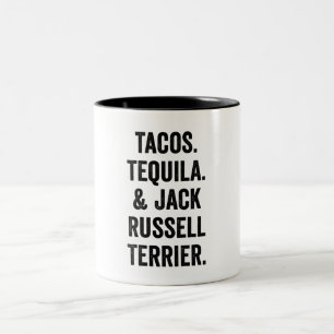 Tacos Tequila And Jack Russell Terrier Two-Tone Coffee Mug