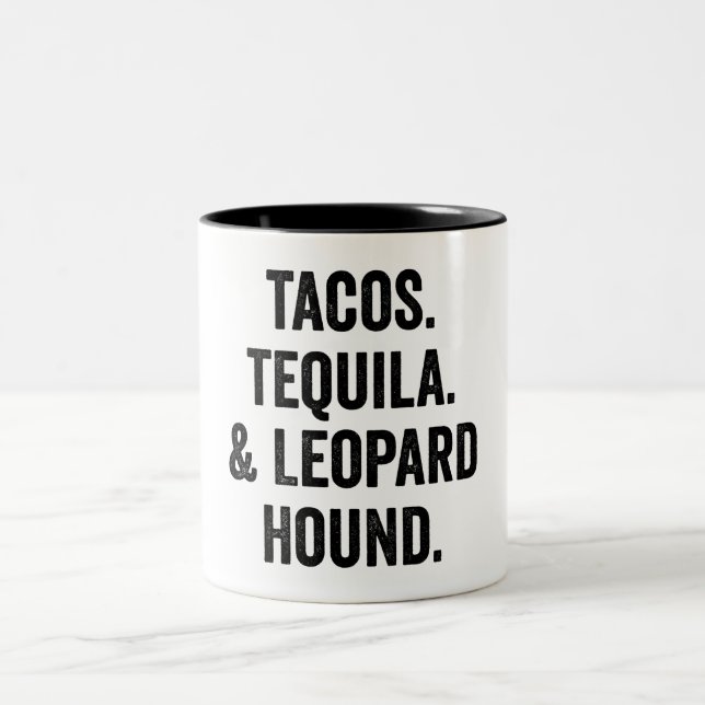 Tacos Tequila And Leopard Hound Two-Tone Coffee Mug (Center)