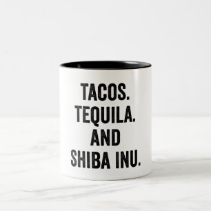 Tacos Tequila And Shiba Inu Two-Tone Coffee Mug