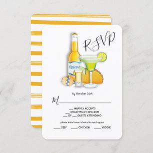 Tacos Tequila & Beer Menu Choice RSVP Card