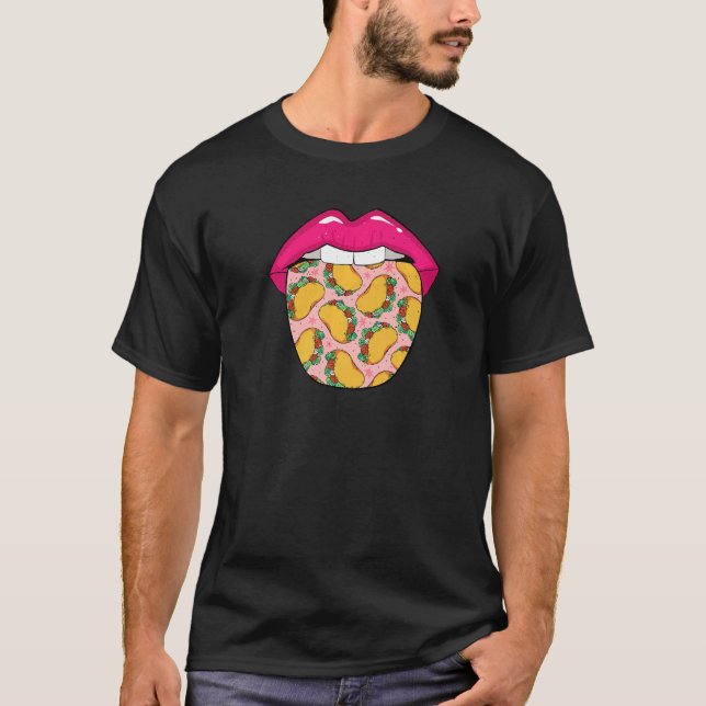 Tacos Tongue  Foodie Mexican Food Tacos T-Shirt (Front)