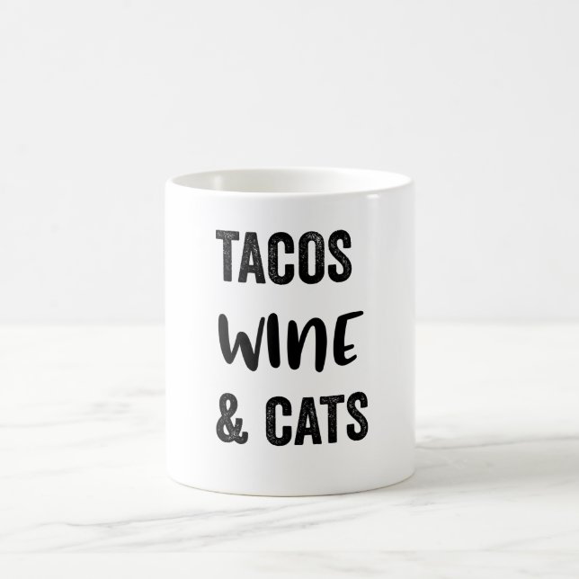 Tacos Wine And Cats Coffee Mug (Center)