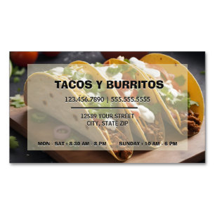 🌮 Tacos Y Burritos Magnetic Business Card