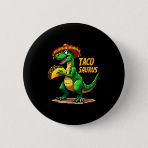 Tacosaurus cinco de mayo t-rex sombrero funny taco 6 cm round badge