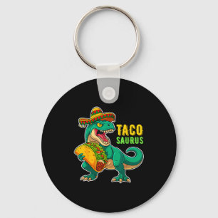 Tacosaurus dinosaur taco funny dino cinco de mayo key ring