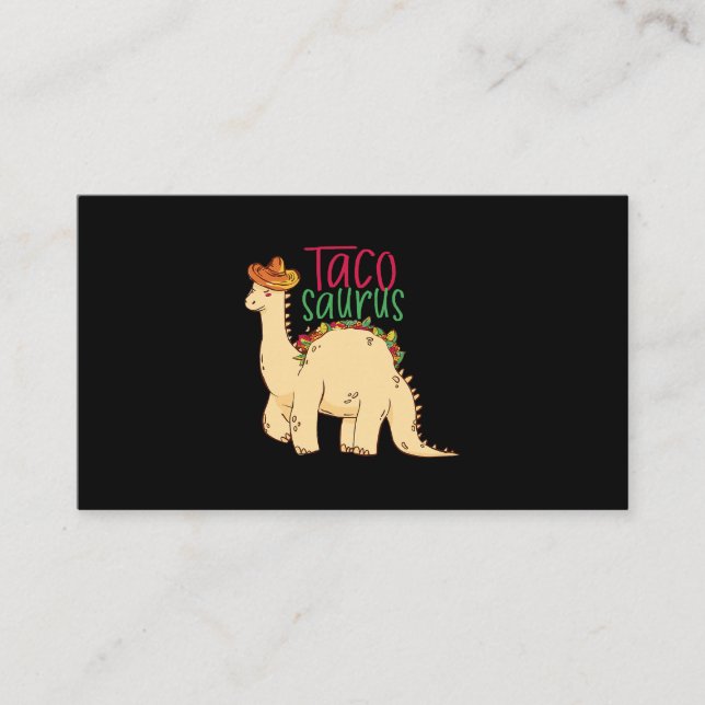 Tacosaurus Funny Cinco de Mayo Taco Dinosaur Lover Business Card (Front)