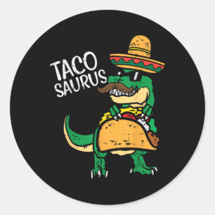 Tacosaurus Taco Dino Trex Cinco De Mayo Kids Toddl Classic Round Sticker