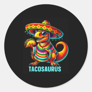 Tacosaurus taco dinosaur cinco de mayo mexican classic round sticker