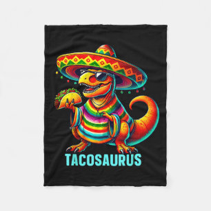 Tacosaurus taco dinosaur cinco de mayo mexican fleece blanket