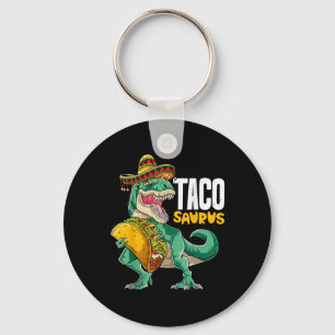 Tacosaurus Taco Dinosaur T Rex Funny Cinco De Mayo Key Ring