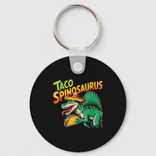 Tacosaurus taco spinosaurus dinosaur cinco de mayo key ring