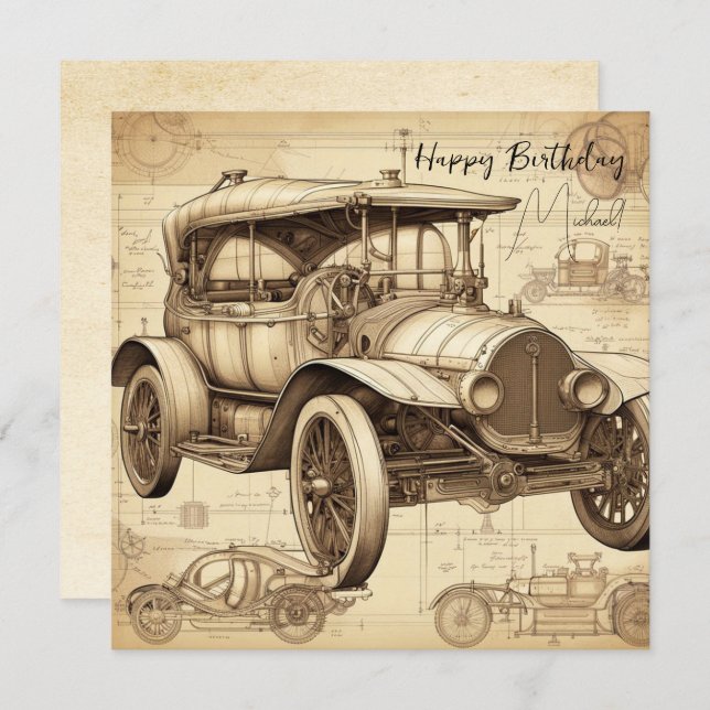 Tacot Faux Vintage illustration personalised SC (Front/Back)