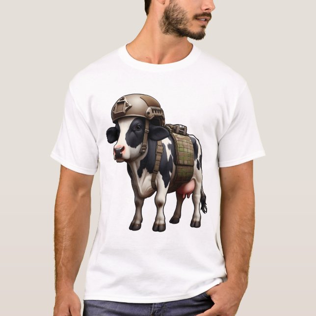 Tactical Cow  T-Shirt (Front)