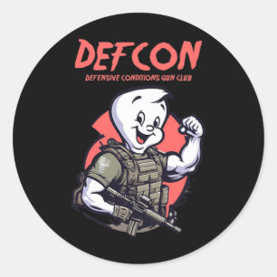 Tactical Ghost Cute Ghost Halloween Spooky Season Classic Round Sticker