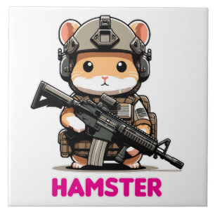 Tactical Hamster Ceramic Tile