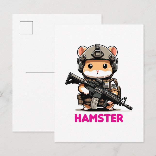 Tactical Hamster Invitation Postcard (Front/Back)