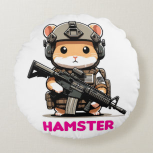 Tactical Hamster Round Cushion