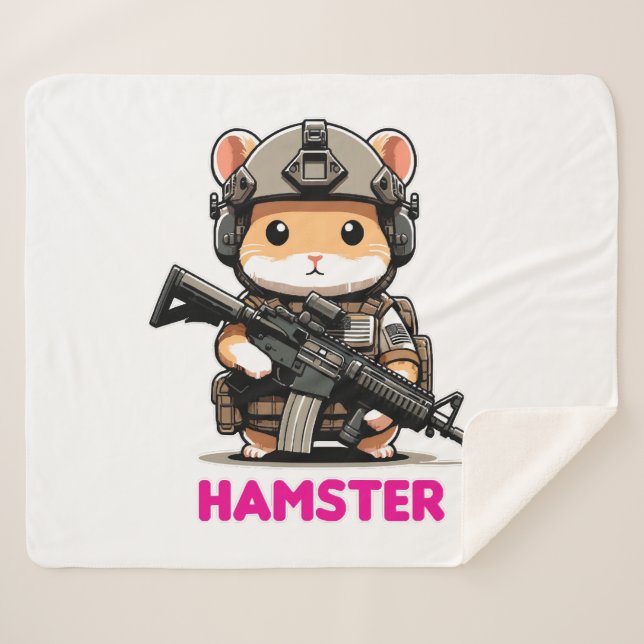 Tactical Hamster Sherpa Blanket (Front (Horizontal))