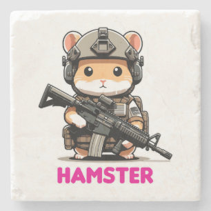 Tactical Hamster Stone Coaster