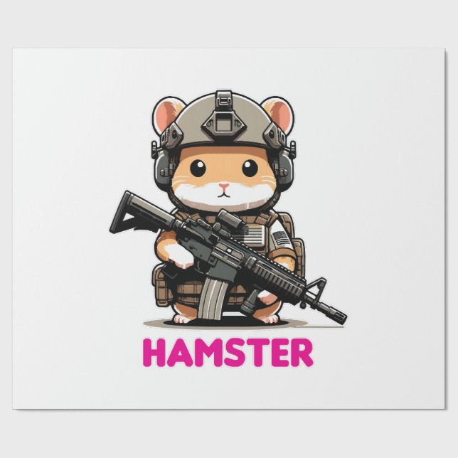 Tactical Hamster Wrapping Paper (Flat)