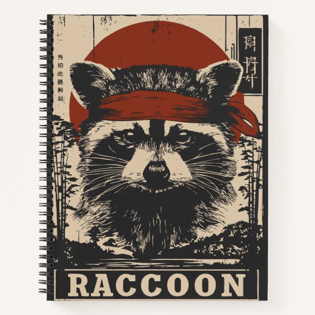 Tactical Racoon in Vintage Headgear Notebook (Front)