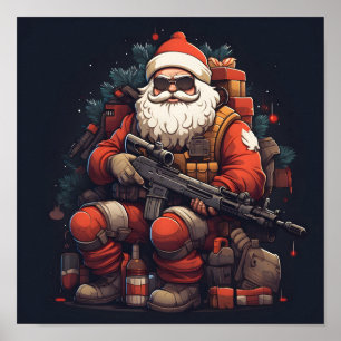 Tactical Santa Claus Christmas poster