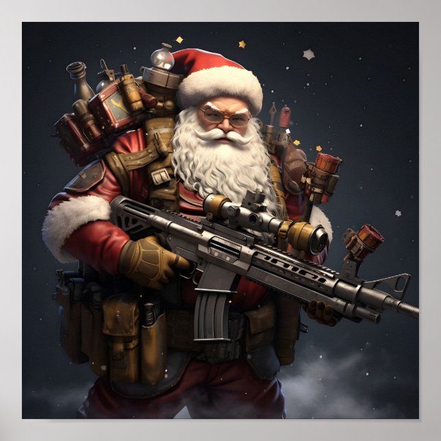 Tactical Santa Claus Christmas poster (Front)