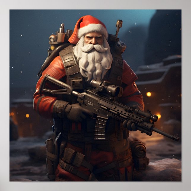 Tactical Santa Claus Christmas poster (Front)