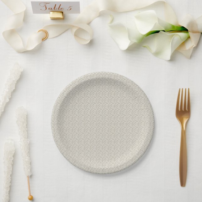Tactile 1940s Soft Mauve & Olive Primrose Paper Plate (Wedding)