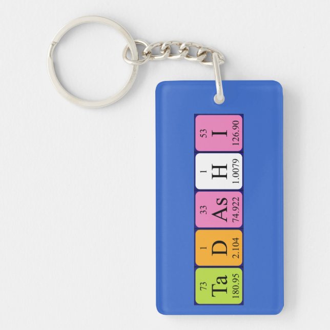 Tadashi periodic table name keyring (Front)